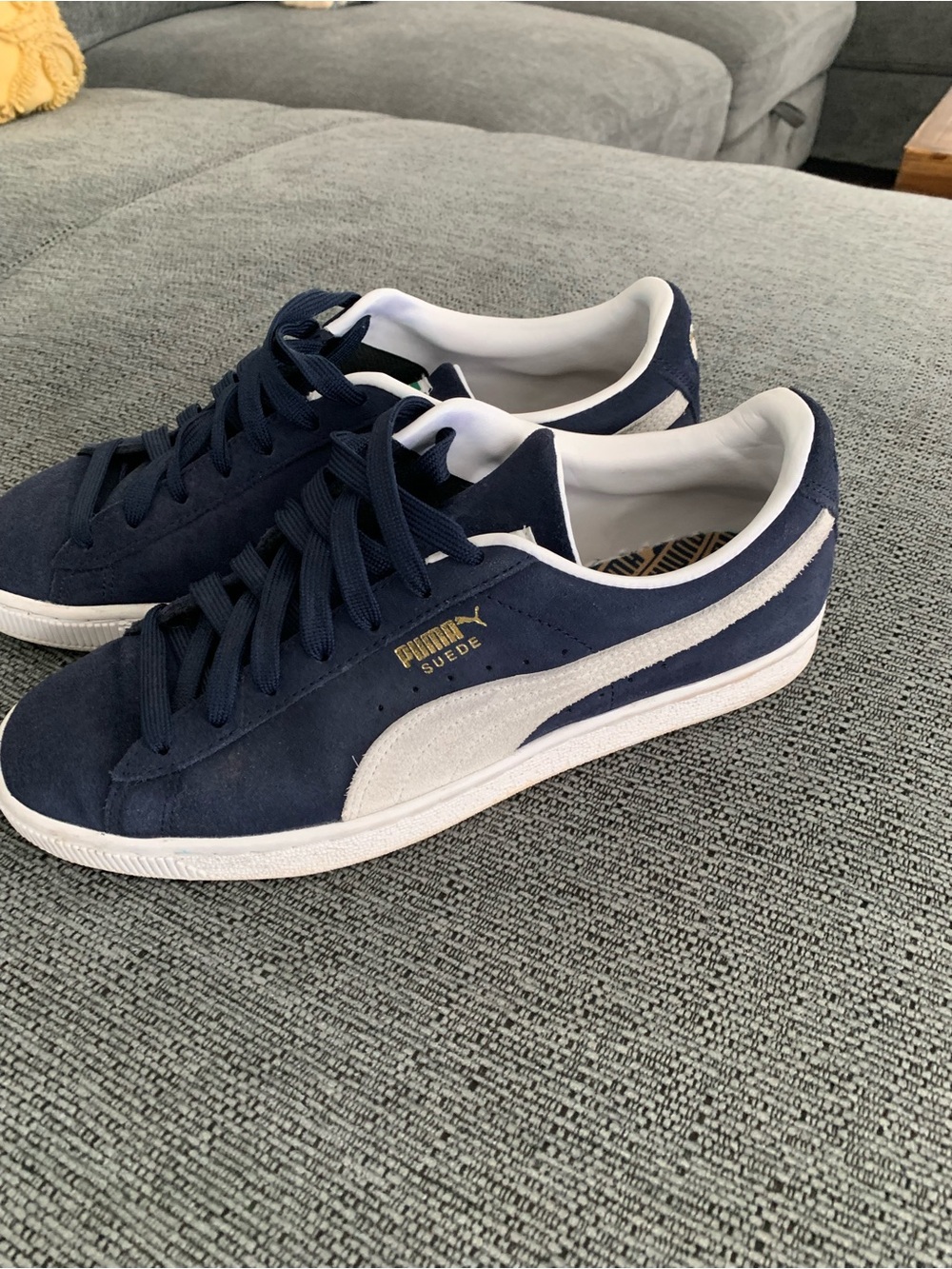 Puma Men’s Suede Sneakers in Navy and White